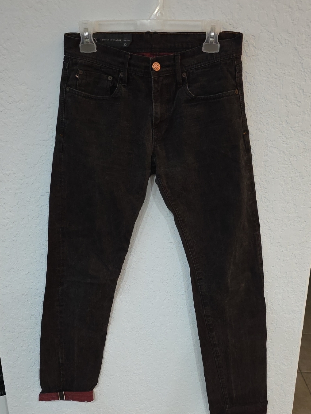 Armani Exchange Black Skinny Corduroy Jeans Size 30